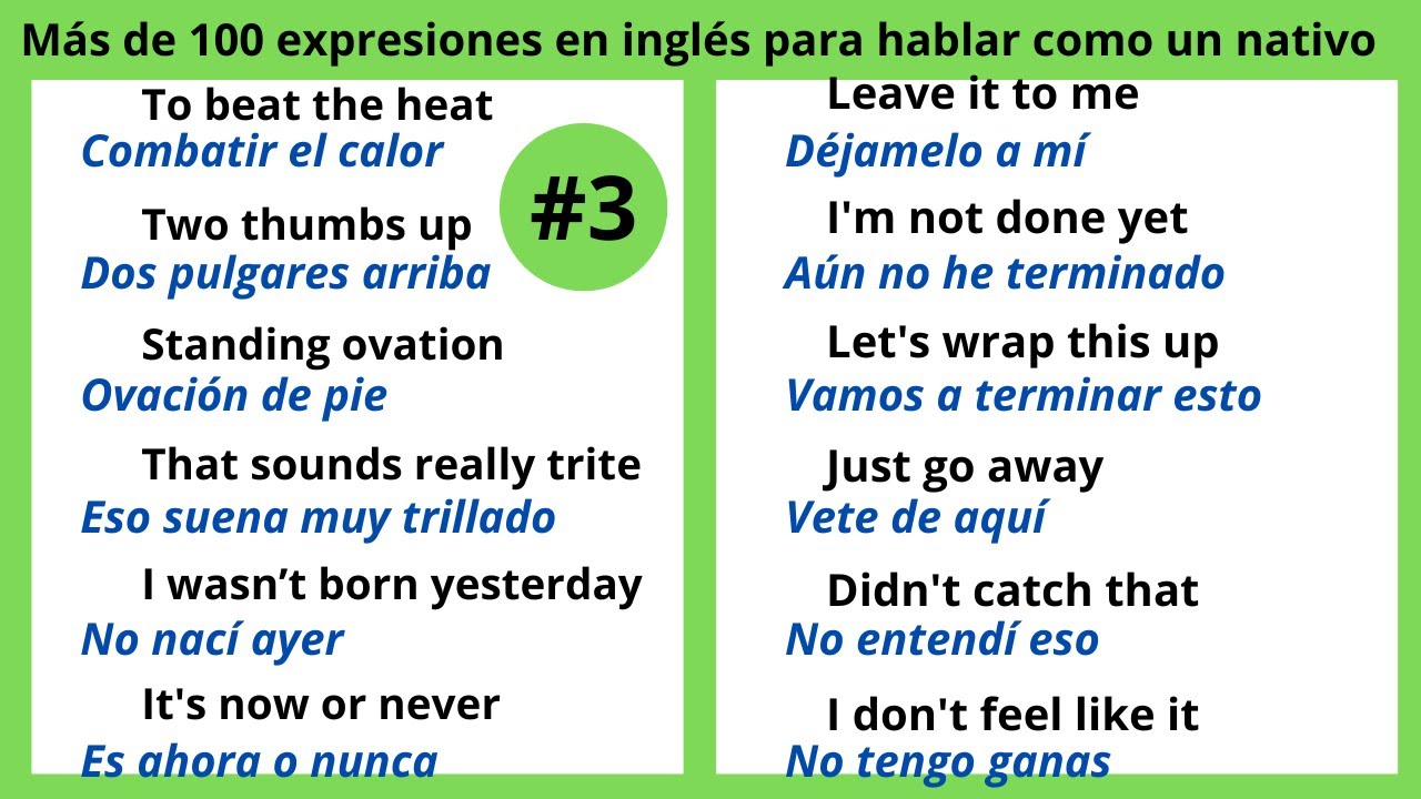 Habla inglés como un nativo 🇺🇸: 100 expresiones que no se enseñan en la escuela 📚 | Aprender-inglés