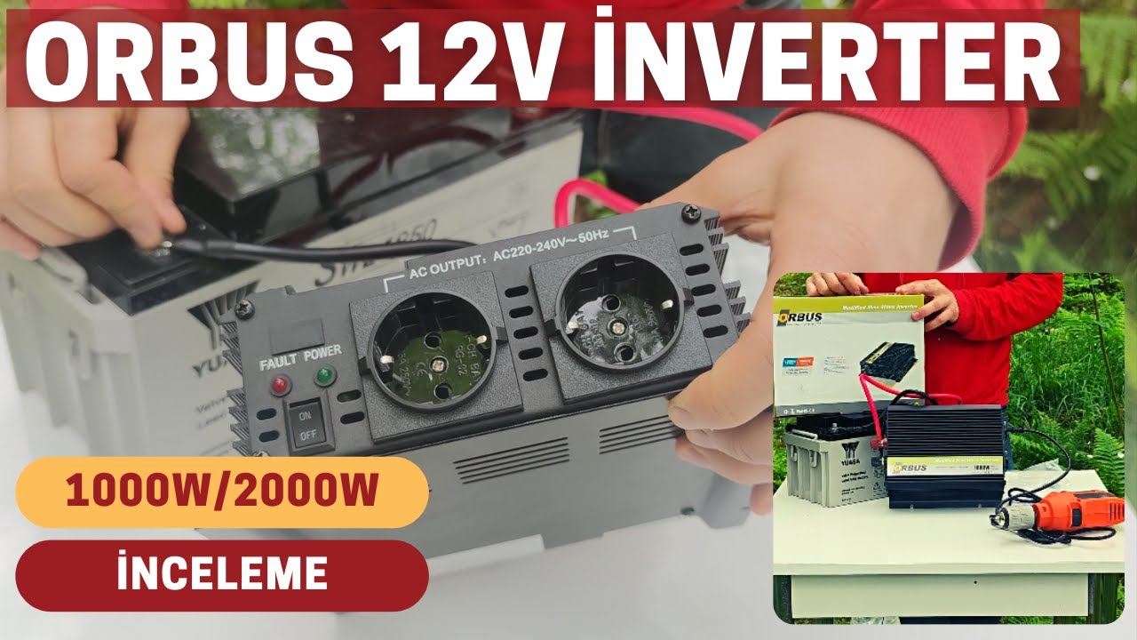 İnverter Tercihim Orbus 12V 1000W/2000W Fiyat Performans Ürünü - Güneş Paneli Sistemi 220V