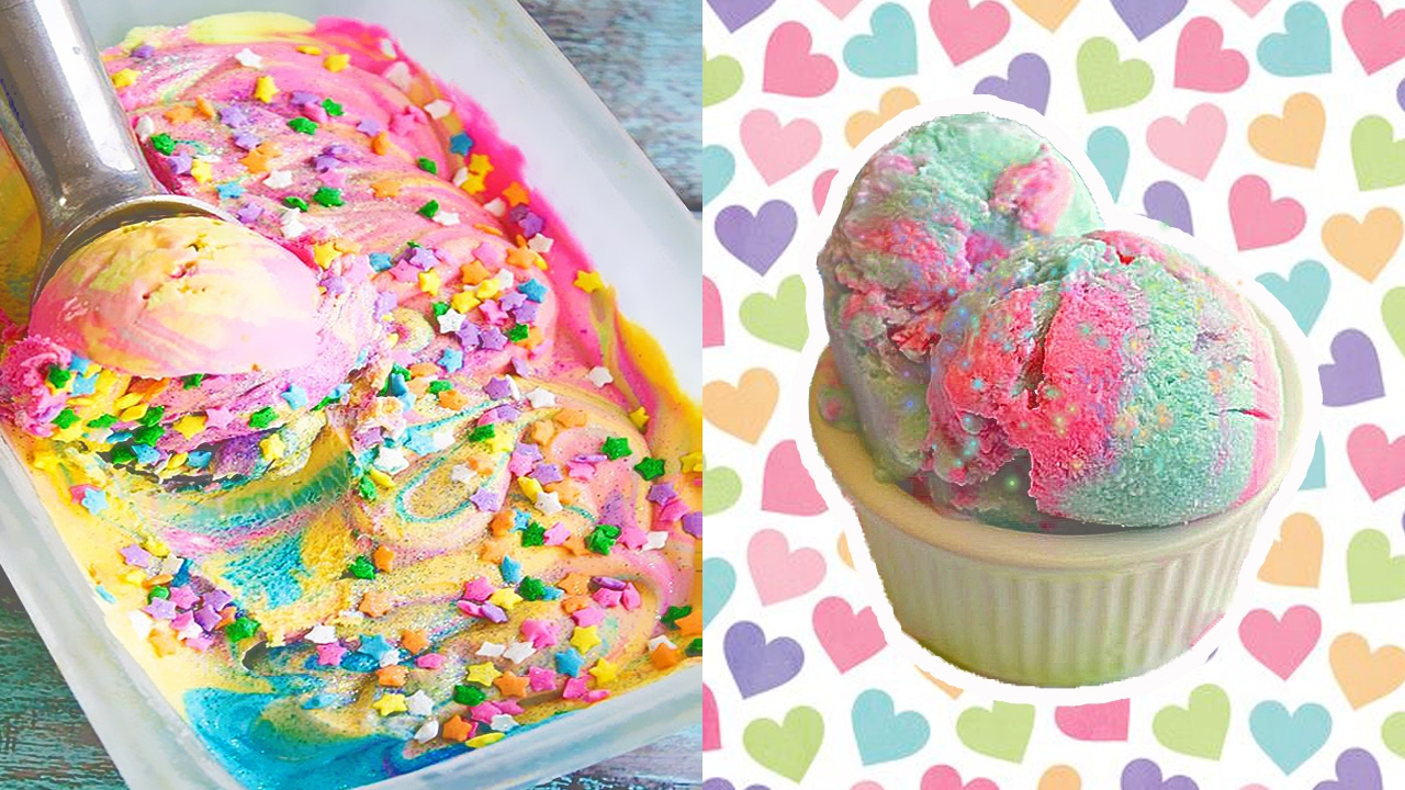 CREA HELADO ARCOIRIS CASERO FÁCIL DE HACER