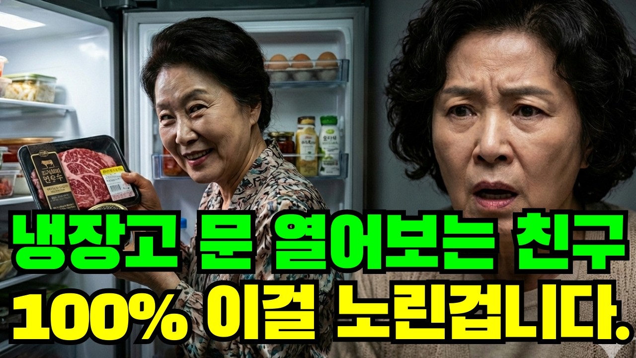 냉장고 문 열어보는 친구, 100% '이것' 노린 겁니다  시니어 인간관