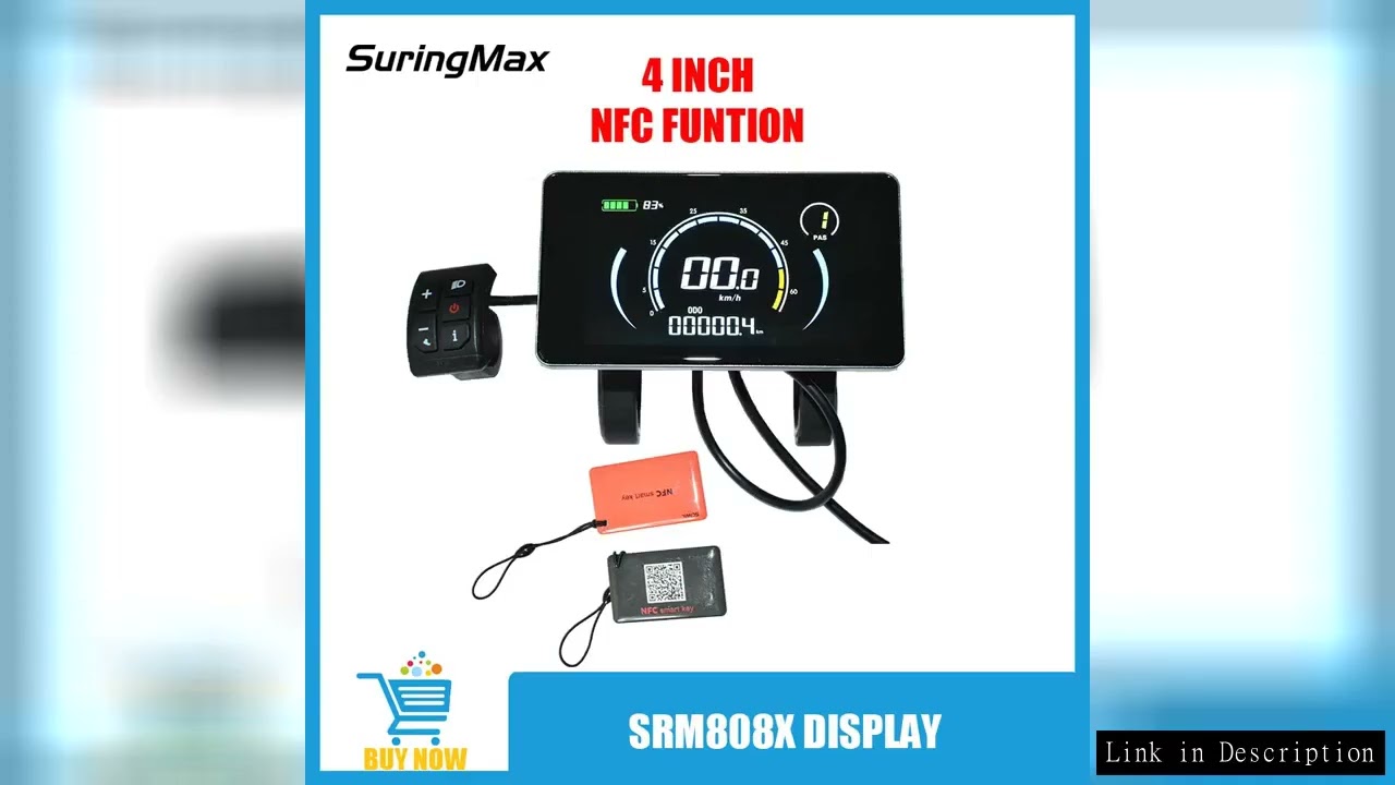 SRM808X SRM818X Electric Bike Meter with LCD Screen, Ebike Display, Lithium 2 Protocol, NFC, 24V, 36