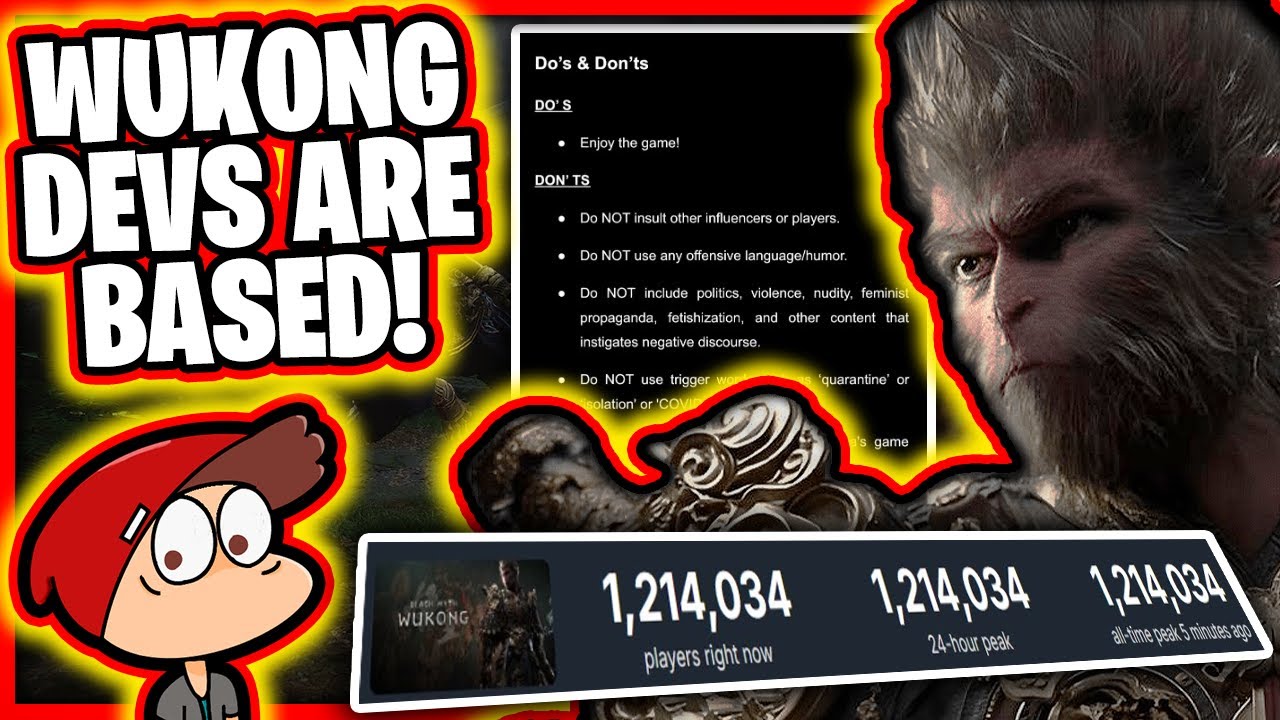 Black Myth Wukong INSANE 2 Million Players!  Woke Journalists BIG MAD Developers REJECT Politics!