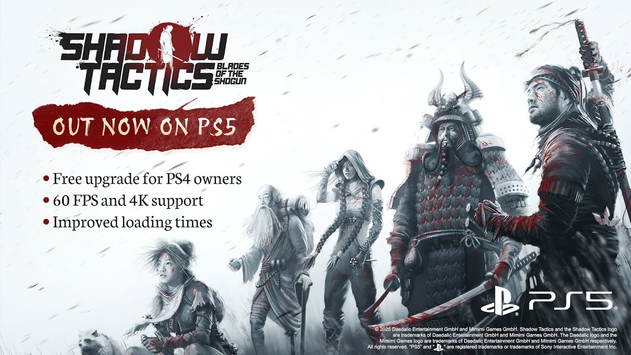 Shadow Tactics: Blades of the Shogun | PS5 Version Out Now!