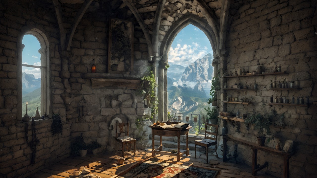 The Alchemist's Sanctuary in the Medieval Castle of Highpeaks Mountains | Relaxing Celtic Music