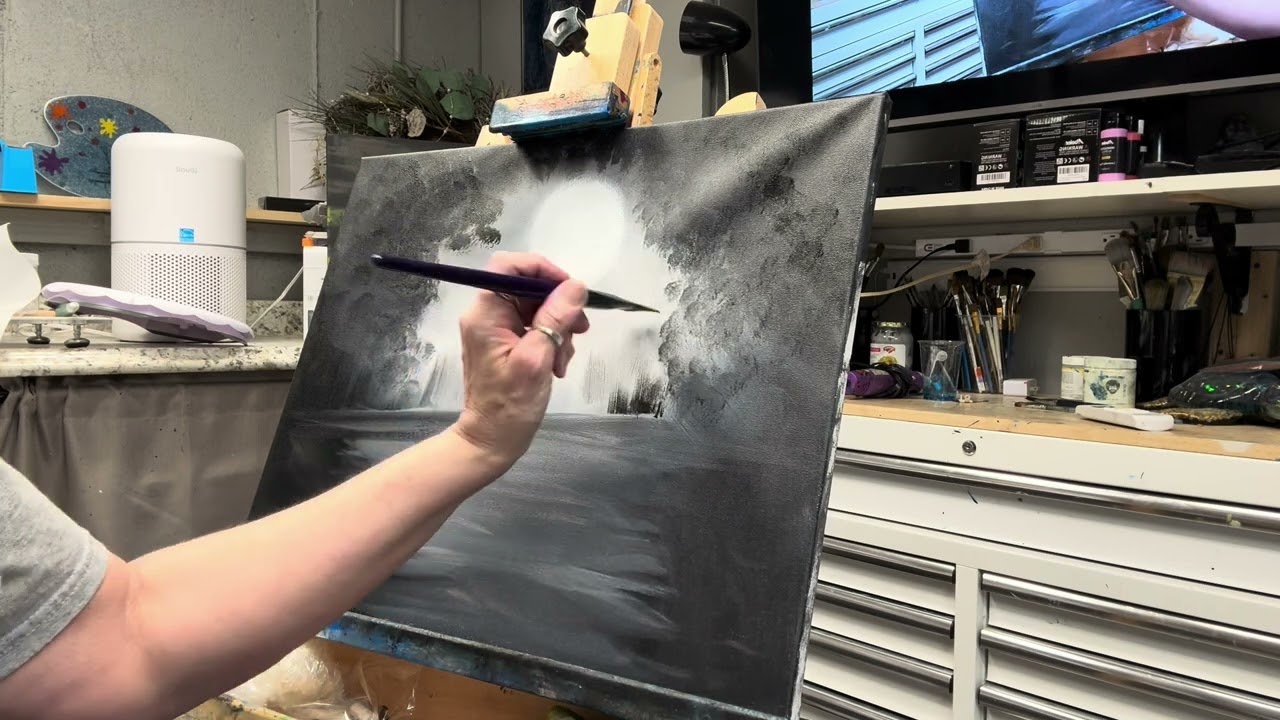 #11- Today we are painting a black and white fantasy fairy painting.
