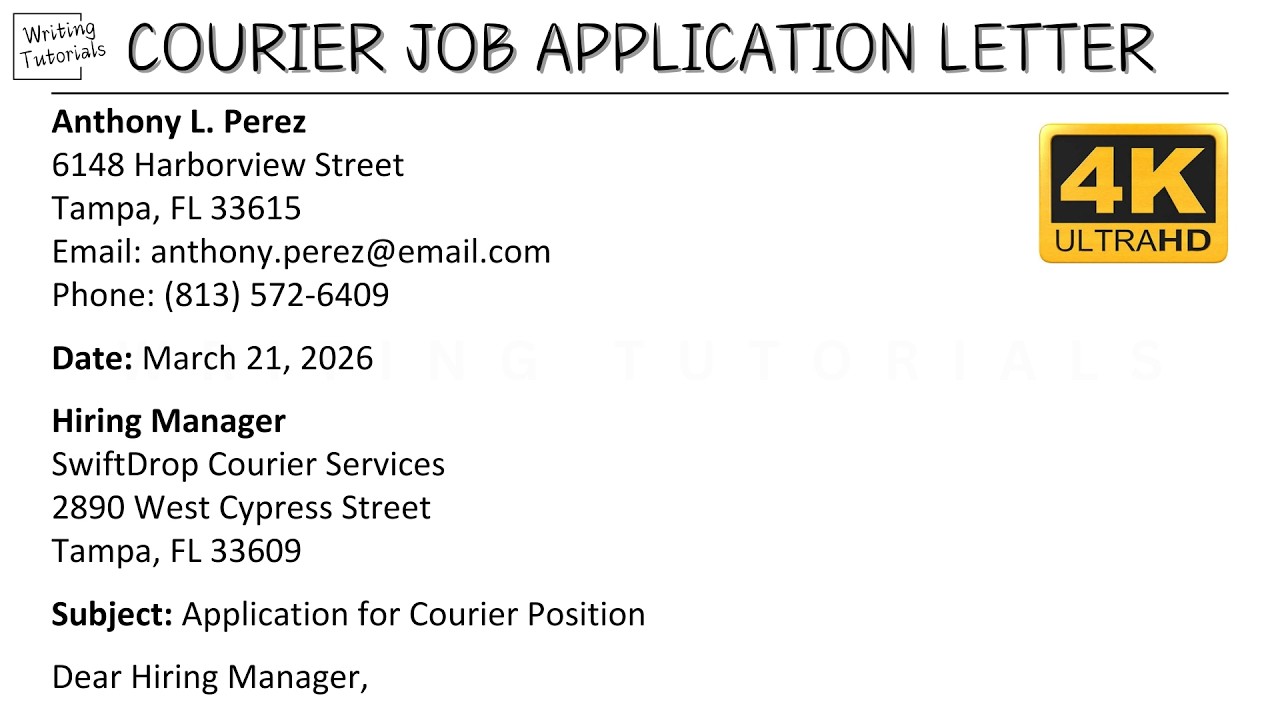 How To Write Courier Job Application Letter with Sample and Explanation | Writing Tutorials