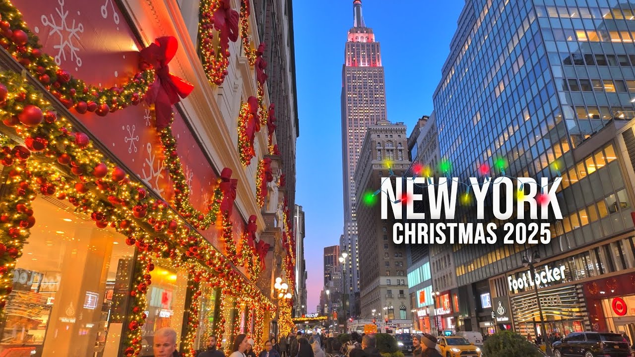 NYC Christmas Walk 2025 ✨ Macys Holiday Decoration, Bryant Park Christmas Market NYC 4K Holiday Walk