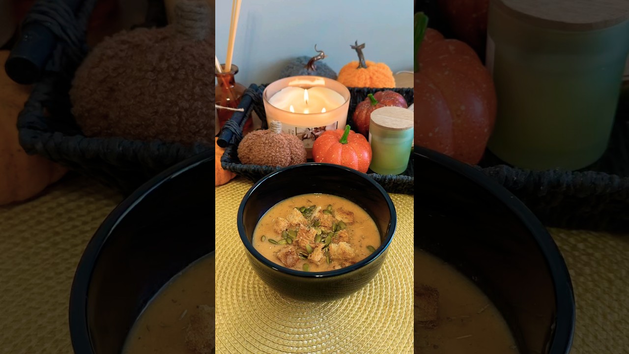 Creamy Pumpkin Soup 🎃#creamysoup#asmrcooking#pumpkin#pumpkin_recipe#recipe#food