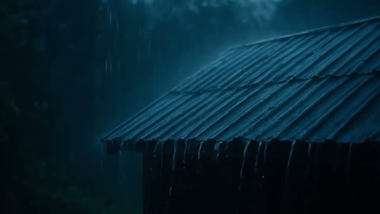 Heavy Rain on the Roof at Night | Deep Sleep Rain Sounds