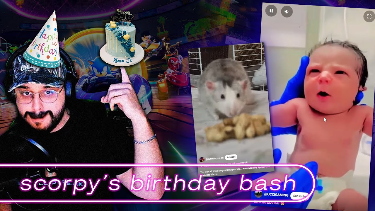 Scorpy's 2025 Birthday Bash - Sonic Racing w/ Friendz + HOURS OF YOUTUBE SHORTS! 🤯