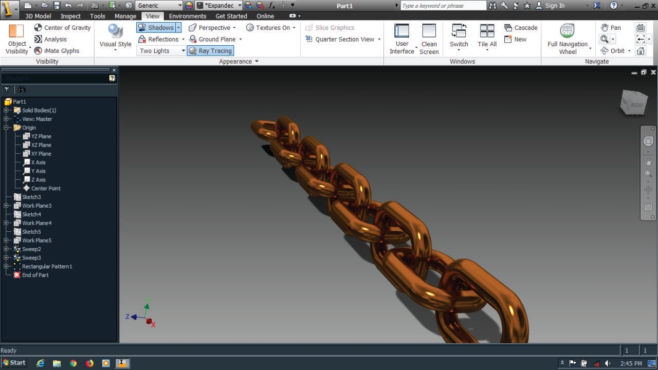 Realistic Chain || Autodesk Inventor Tutorials