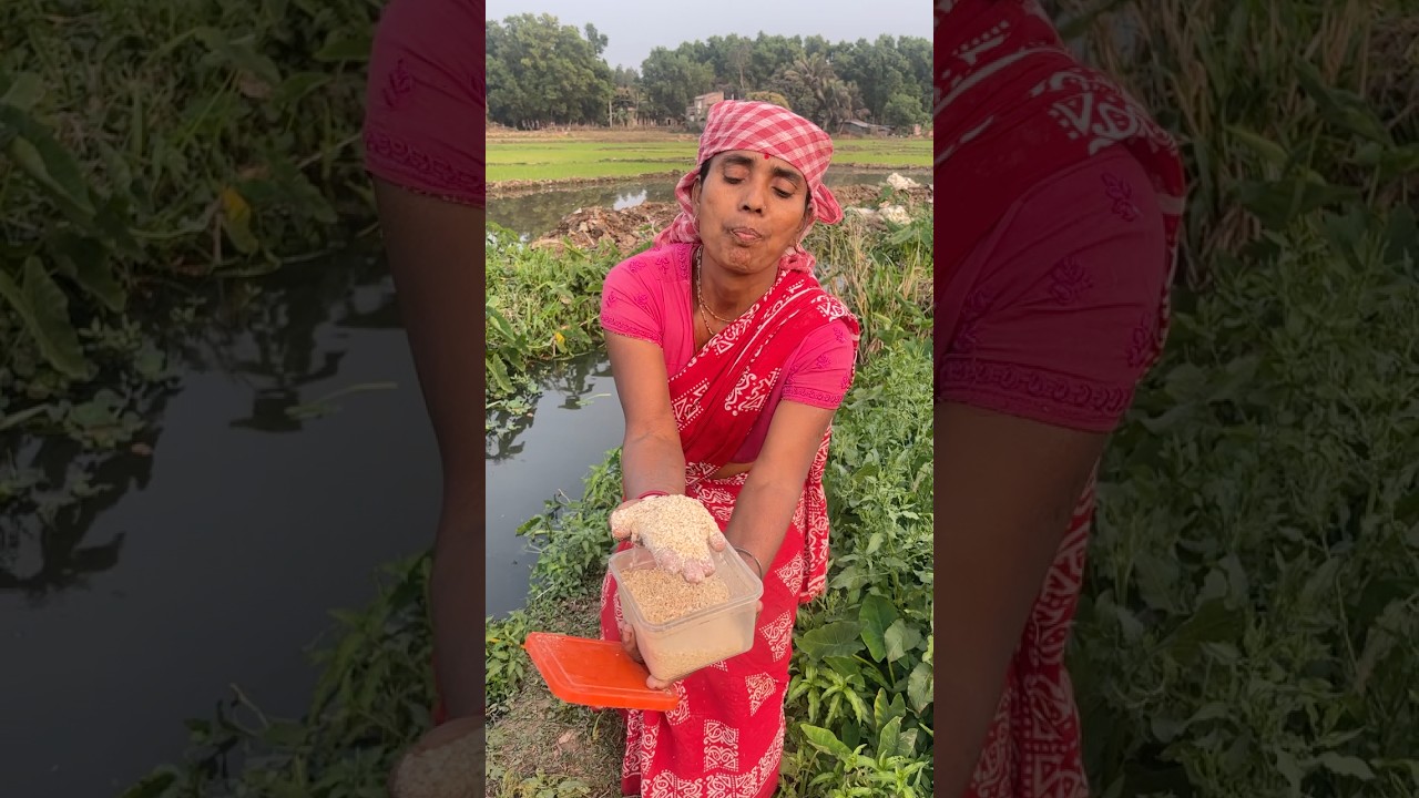 Unique hook Fishing by village cute lady fishing in the canal with hook #fishing #fishingmethods