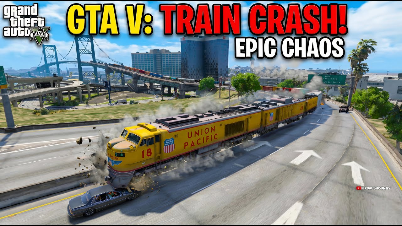 Grand Theft Auto V Ultimate Train Rampage 🔥 Union Pacific & Southern Pacific | Army Chase
