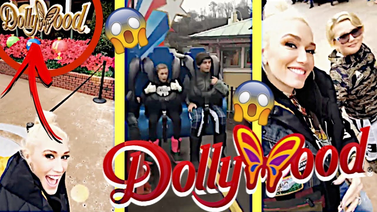 Gwen Stefani at Dollywood Theme Park with Apollo, Zuma, Kingston & more 🙌😀
