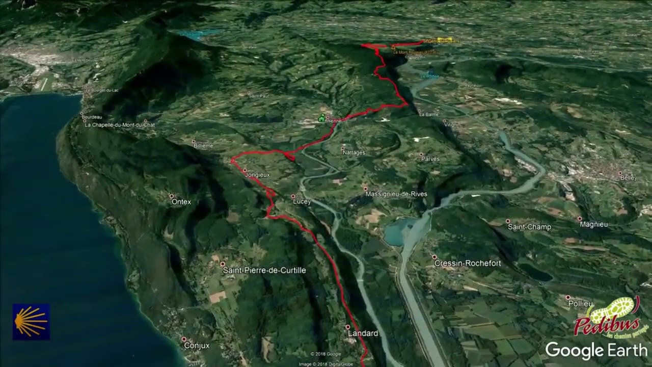 St Jacques Compostelle vu du ciel - D : Gen&egrave;ve / St Genix sur Guiers