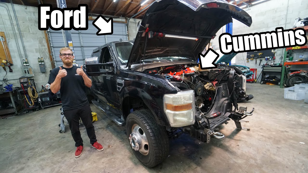 Got The CUMMINS Running PERFECT In my FORD F-350!! Fummins Build Pt.14!