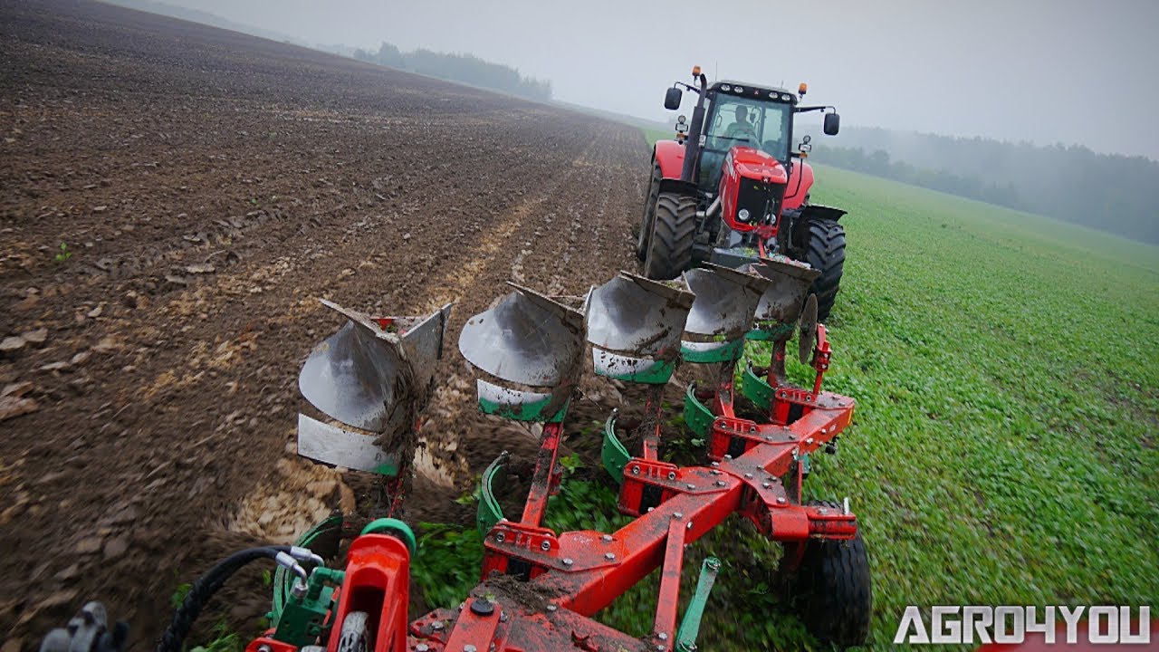 Ciężka Orka w Deszczu na 2 Fergusony [GoPro4] Massey Ferguson 6485 & Agromasz MF 7495 & Lemken