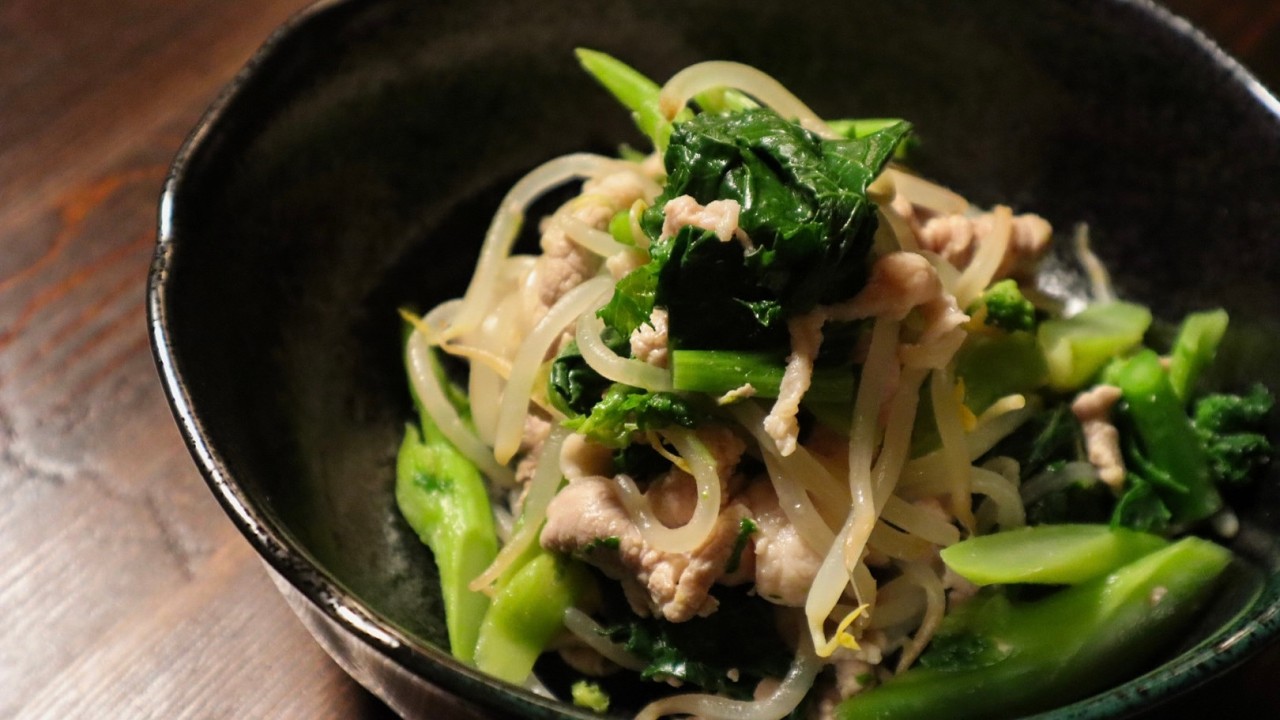 #49「かき菜と豚肉の辛子和え」をつくりながら