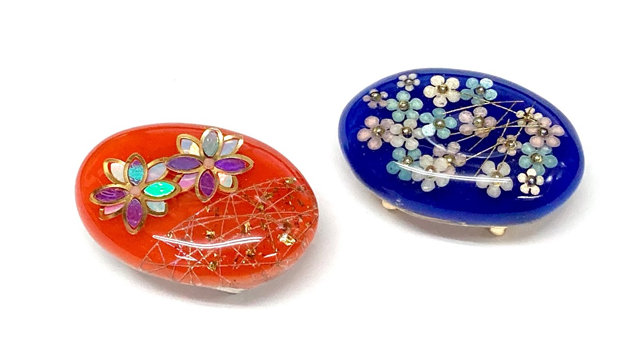 【UVレジン】和モダンな帯留め作って みました👘 UV resin sash clip