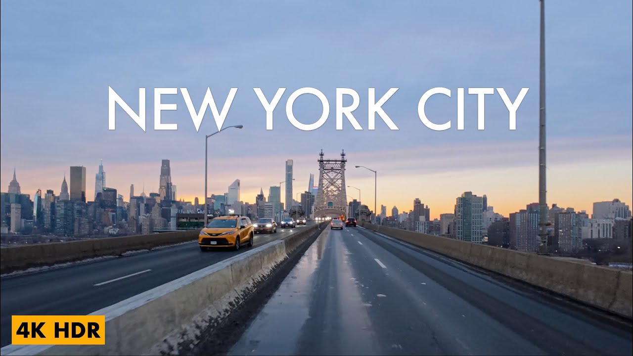 4K New York City Blue Hour Drive | Queens to Manhattan