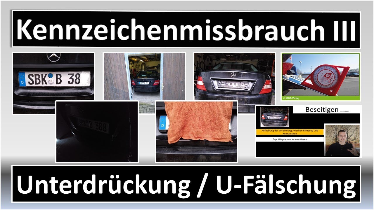 Kennzeichenmissbrauch und Urkundenfälschung in Unterdrückungsvarianten?
