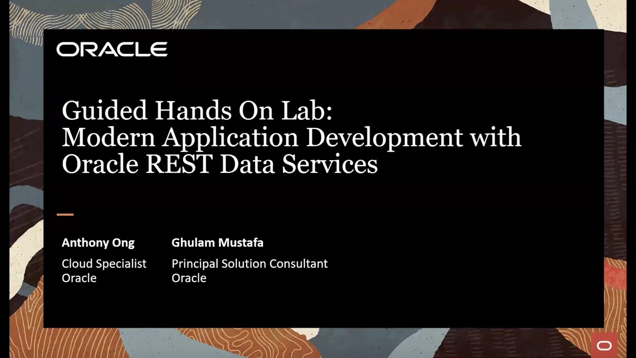 Oracle DevLab: Modern App Dev with Oracle REST Data Services