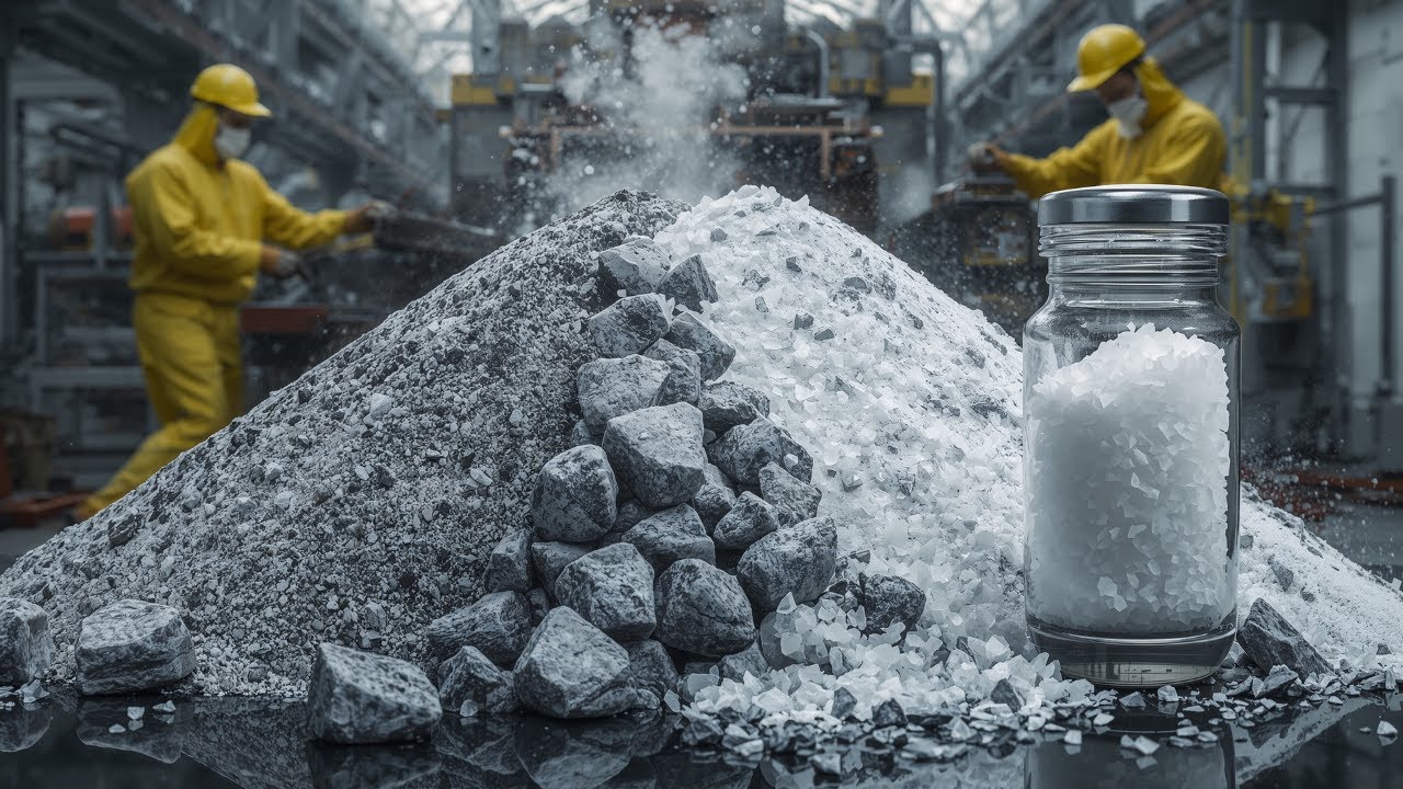 Inside Factory: How Thousands of Grey Rocks Are Crushed Down to Make Table Salt