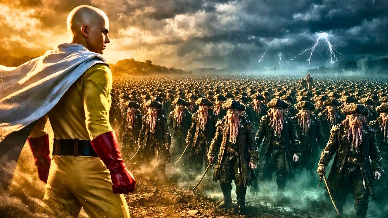 One Punch Man vs 100,000 Davy Jones – Ultimate Epic Battle | UEBS2