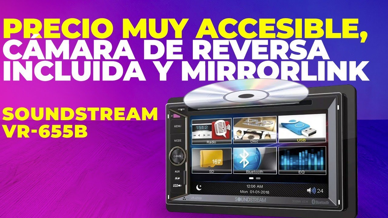 SOUNDSTREARM VR-655B - Precio muy accesible con cámara de reversa incluida y gran conectividad