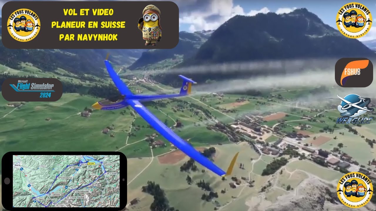 MSFS24 Vol en Groupe en Planeur dans les Alpes Suisses par NavyNhok 04/10/25