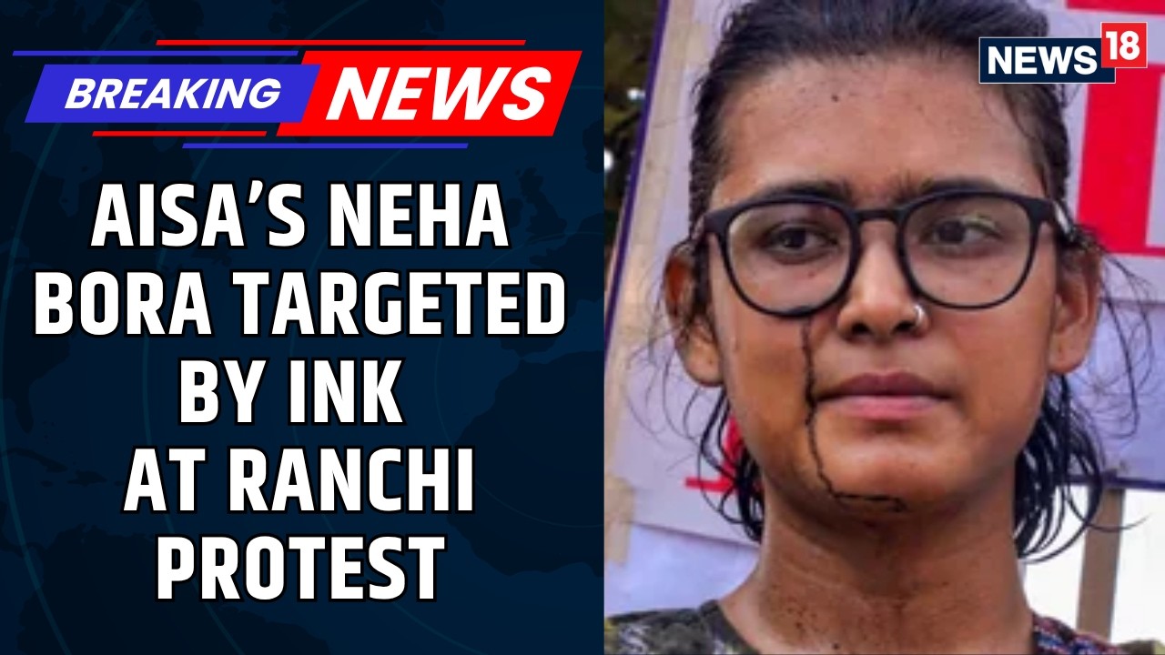 Breaking News: AISA President Neha Bora Targeted in Ink Attack During Jharkhand Jobs Protest | Ne...