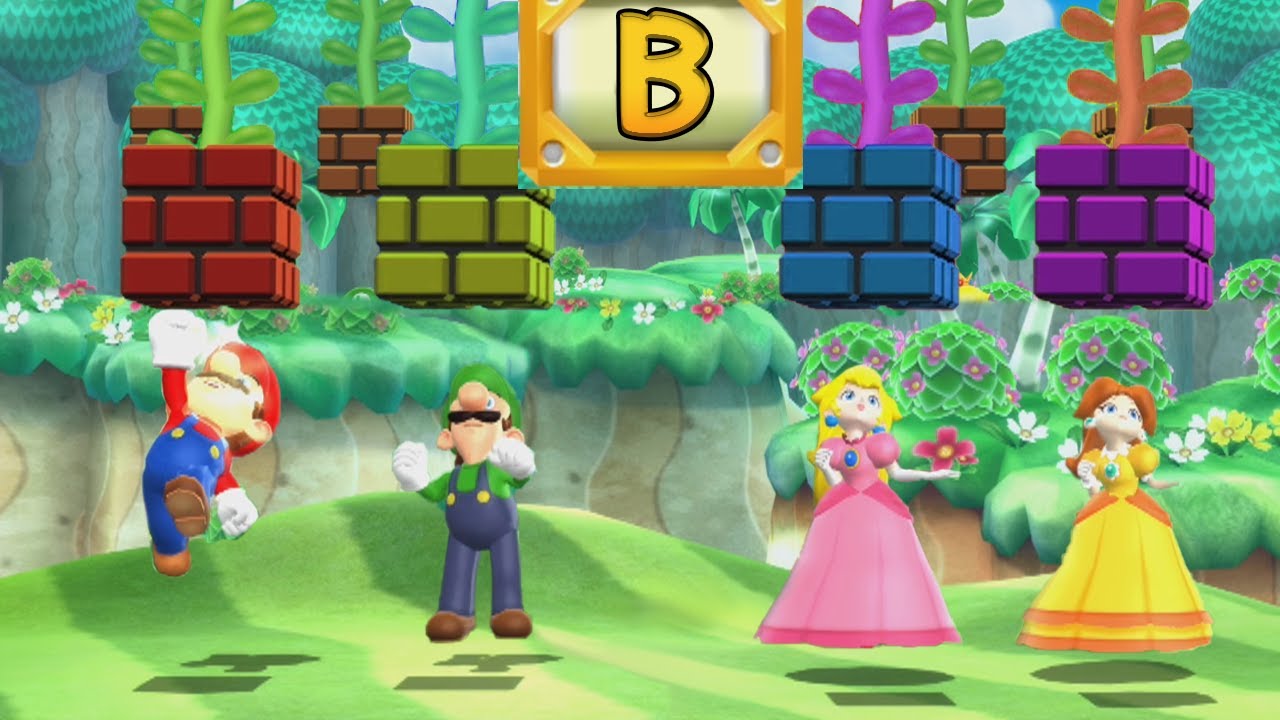 Mario Party 9 Minigames - Mario Vs Luigi Vs Peach Vs Daisy (MASTER CPU)