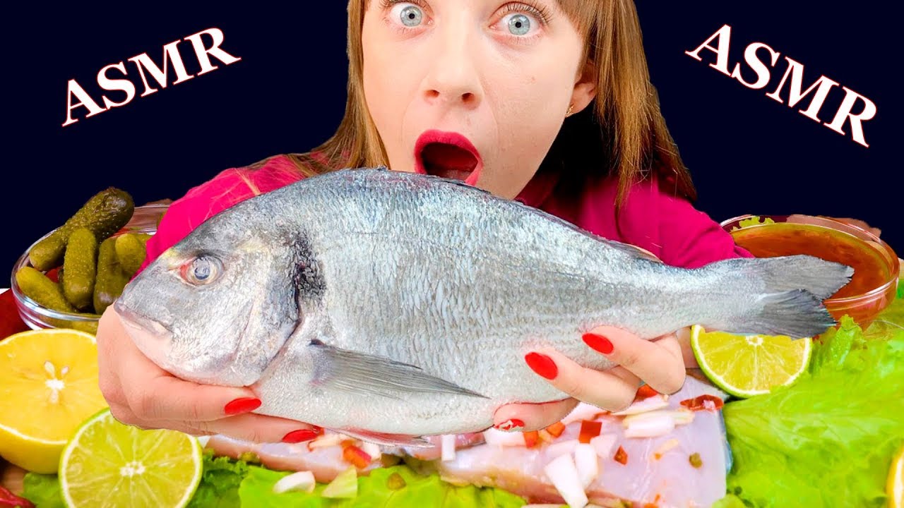 ASMR RAW BUTTER FISH SEAFOOD MUKBANG (NO TALKING) EATING SOUNDS | LILIBU