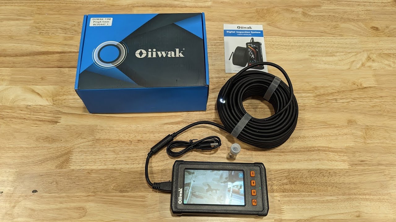 Oiiwak 50 foot 15 meter Endoscope Bore Scope Fiber Optic Camera Test and Review