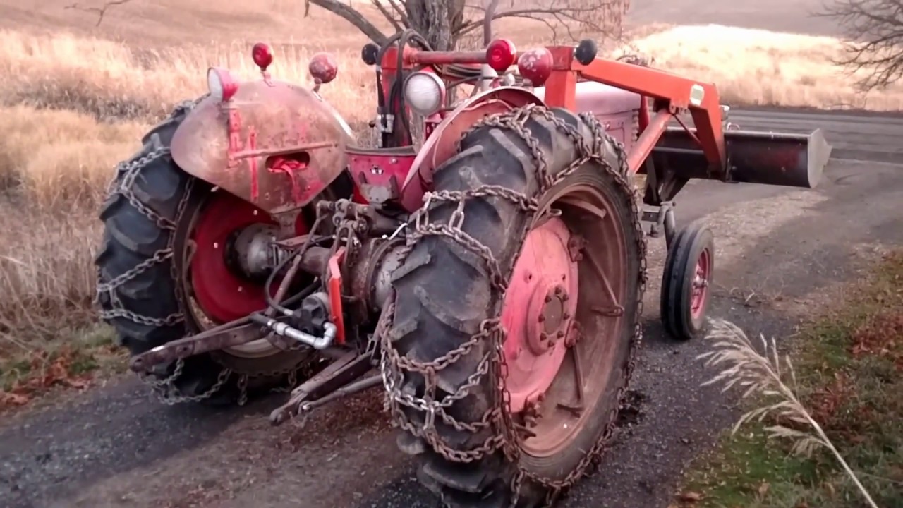Простой способ установки цепей противоскольжения на трактор Massey Ford Kubota John Deere