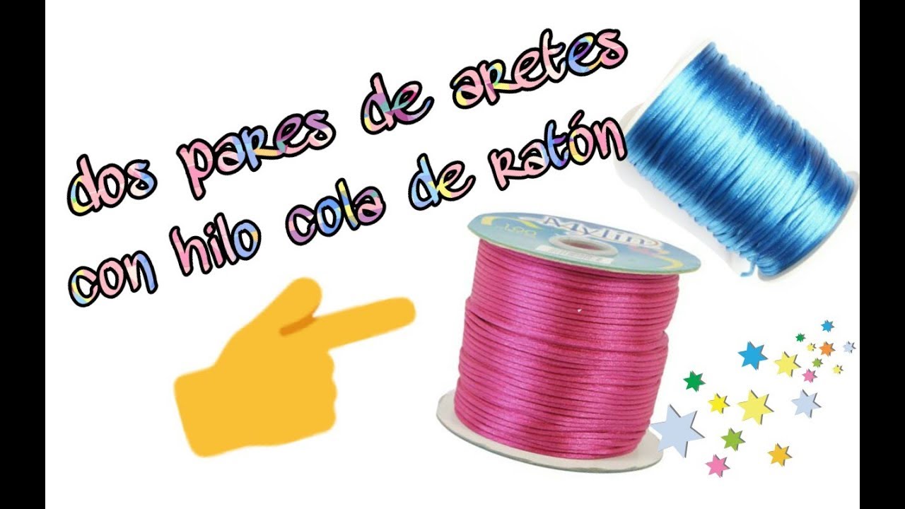 HAZ DOS PARES DE ARETES CON HILO COLITA DE RATON🐁🐀