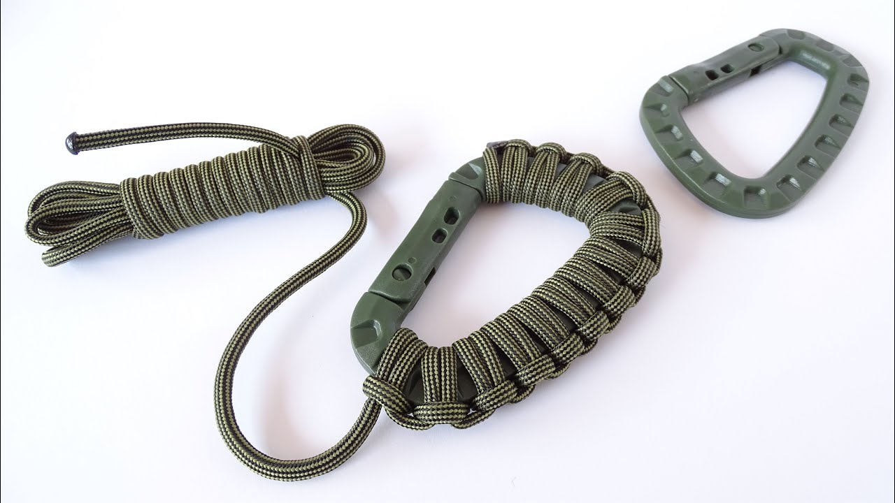 Paracord Carabiner Wrap - How to Make a Paracord Lanyard with Rope Carry Coils - CBYS Tutorial