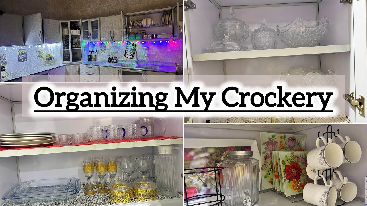 How I Organize Crockery in a Small Unit/ Crockery Unit Organization Ideas Crockery Cabinet||