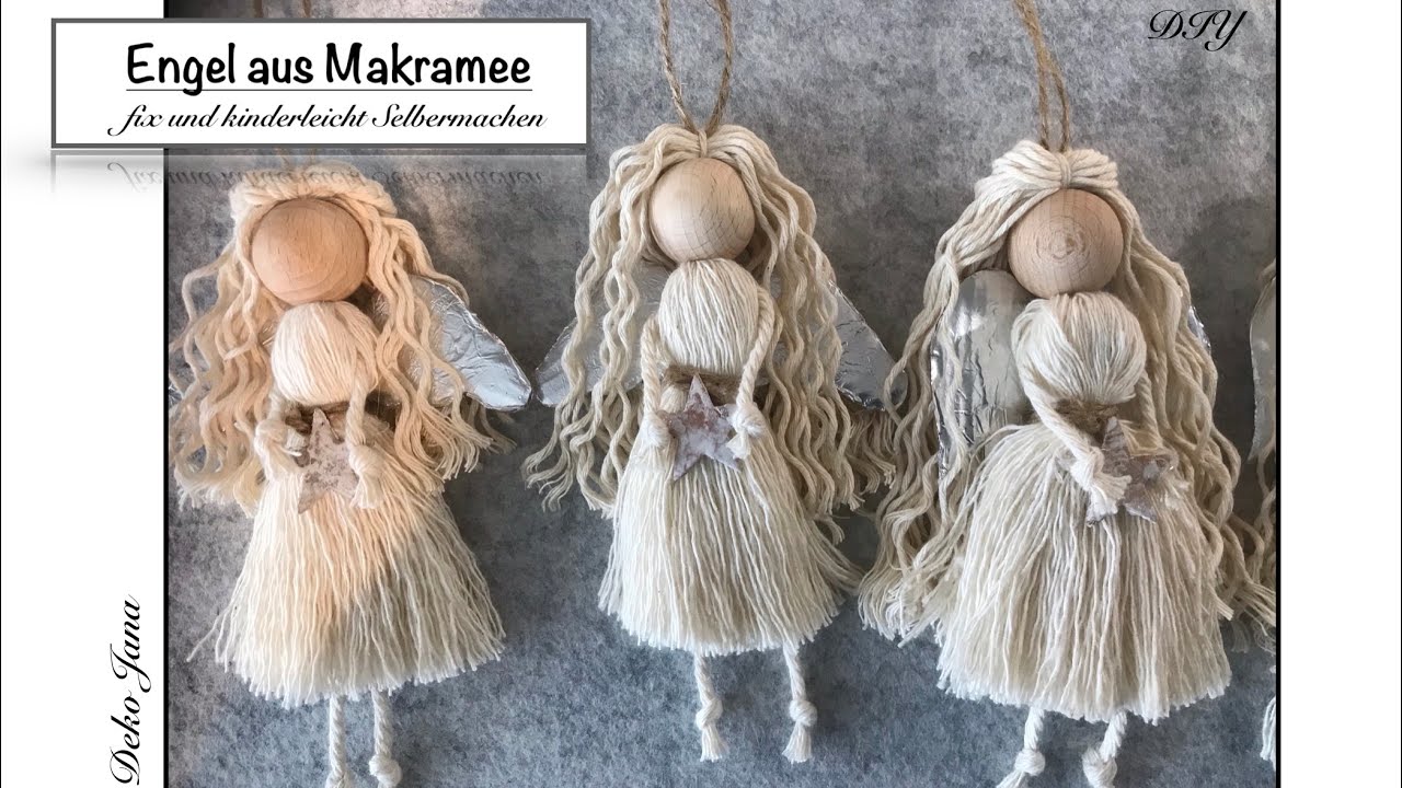 DIY:Bastel Anleitung „Engel aus Makramee „ Angel Tutorial, Geschenkidee Weihnachten, / Deko Jana