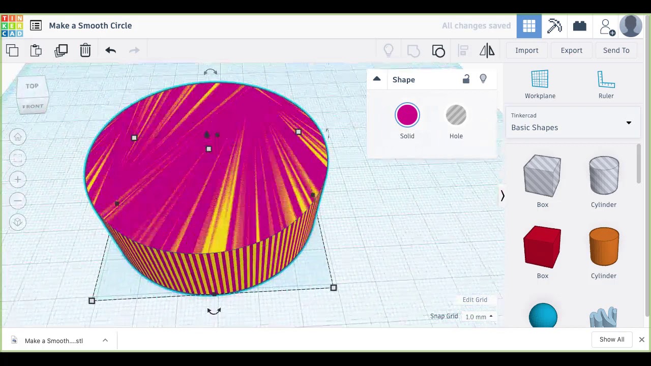 Creating Smooth Cylinders in Tinkercad
