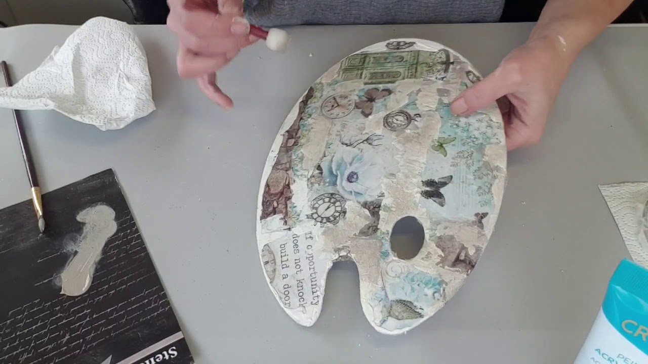 Palette de peintre avec papier de riz pas à pas partie 2😁
