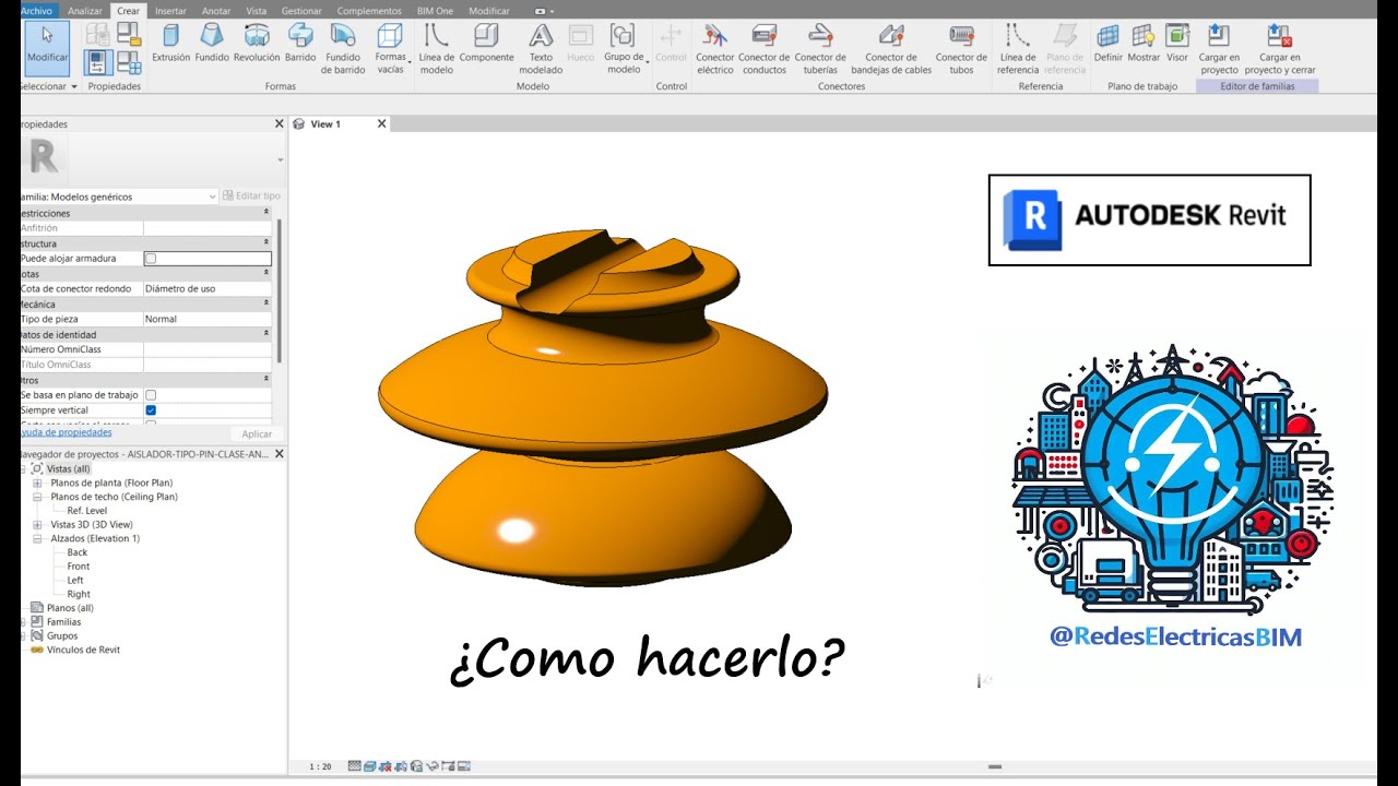 MODELO AISLADOR TIPO PIN / MODELADO DE REDES AÉREAS