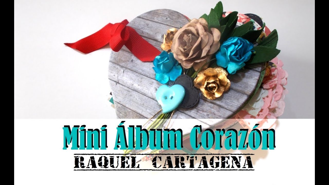 DIY TUTORIAL mini album corazon con fotos scrapbooking
