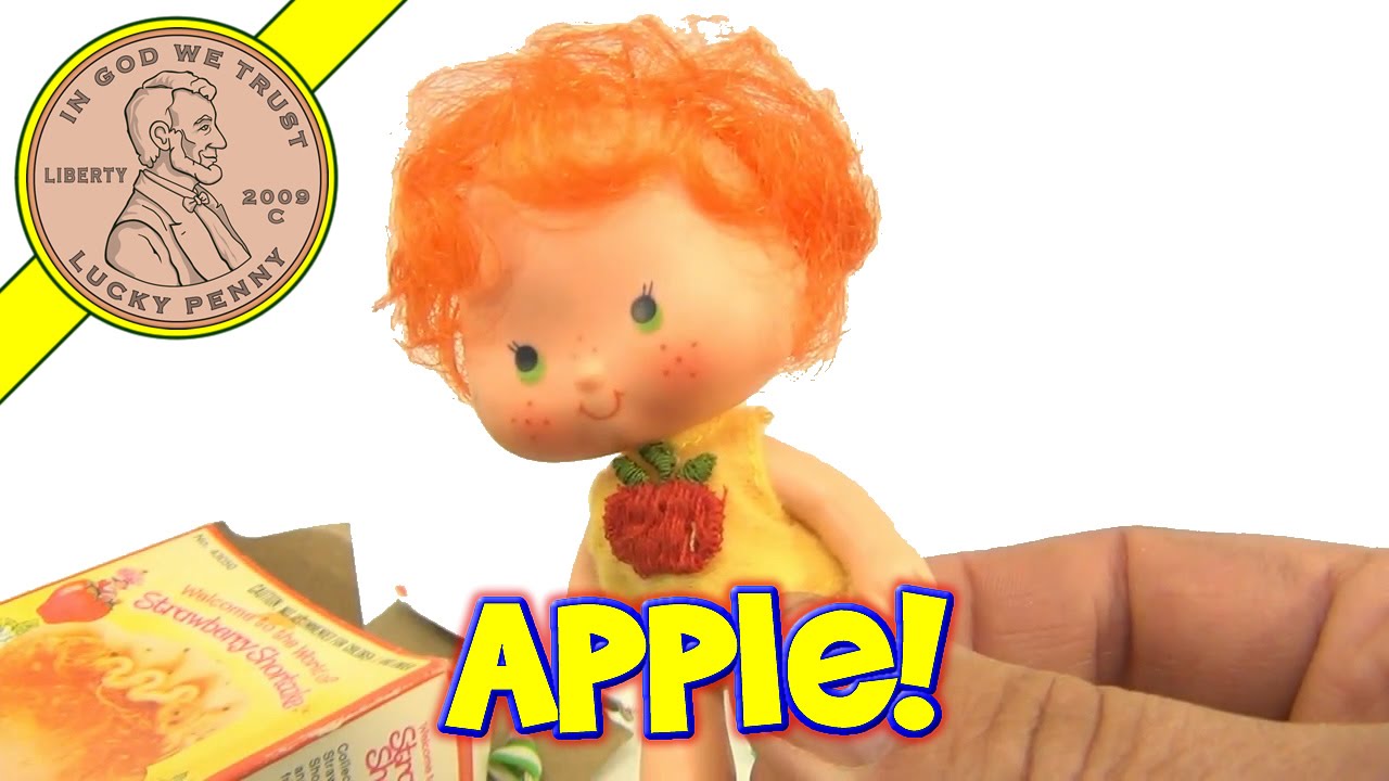 Vintage 80's Strawberry Shortcake Apple Dumplin Boxed Doll with Tea Time Turtle, by Kenner Toys