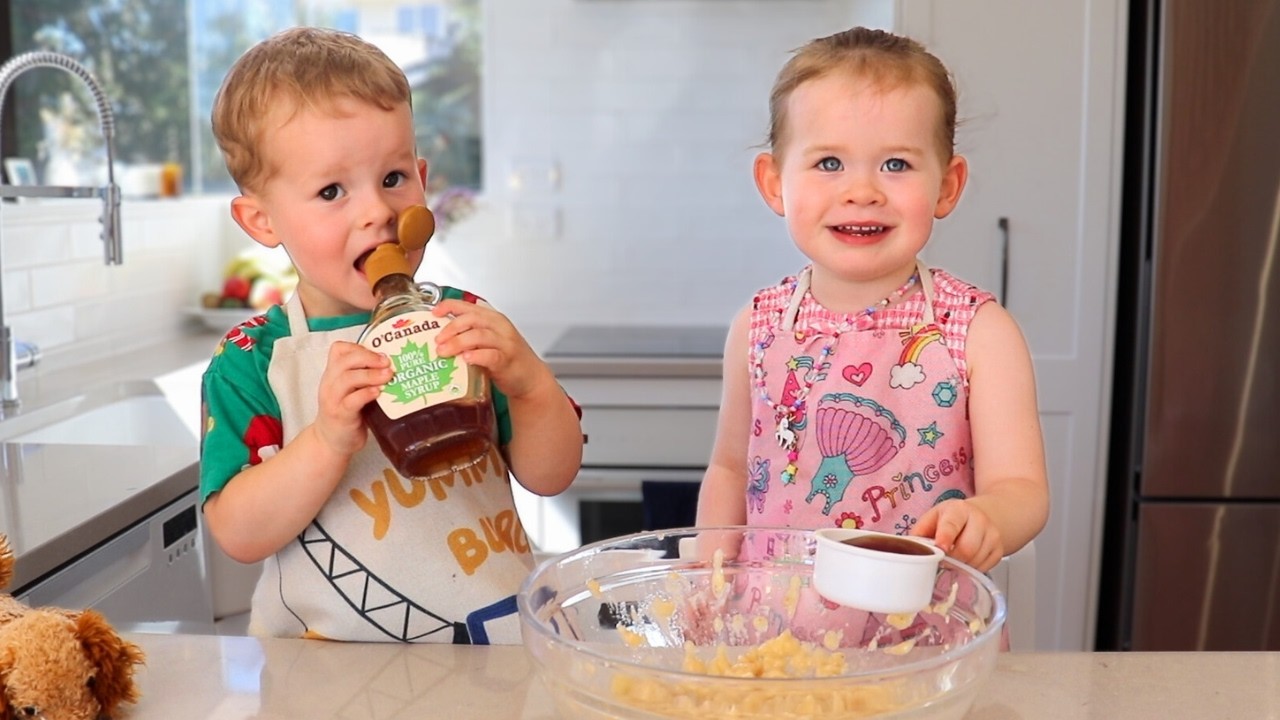 Otis and Ida Bake Chocolate Banana Bread! 🍌🍫 Twin Toddlers Cooking Show Episode #20
