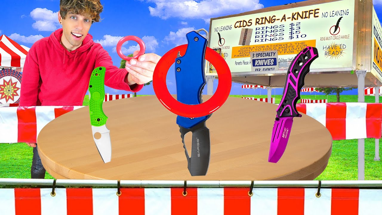 I Found The Trick To Win The Weird Ring Toss Carnival Game!