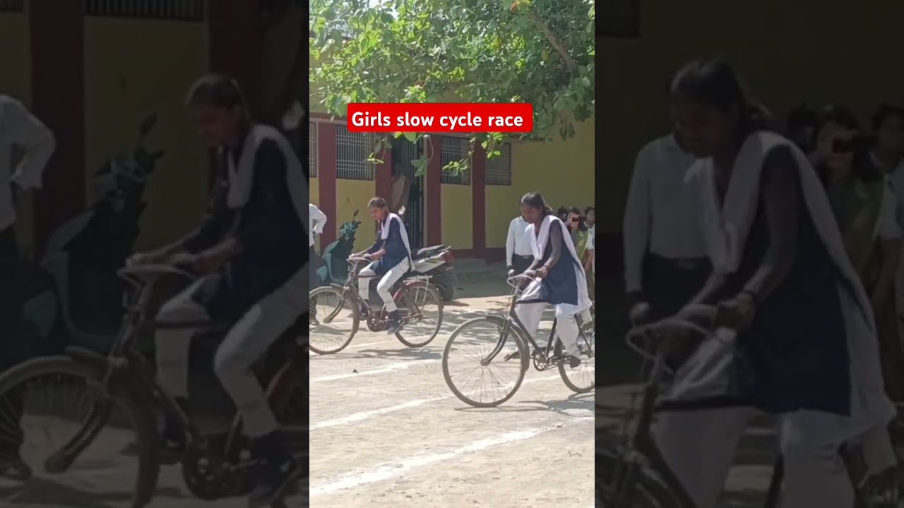 girls slow cycle race 