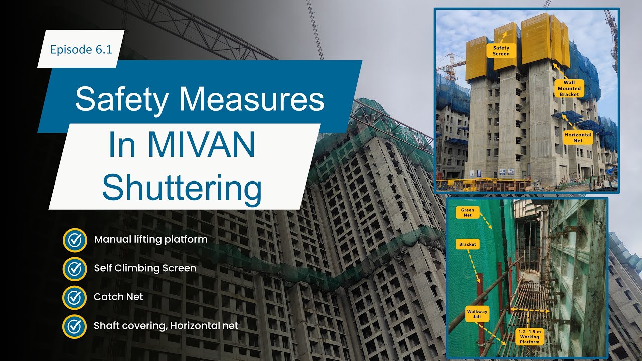 MIVAN  shuttering l Safety Measures l Catch Net l Horizontal Net l Vertical Net