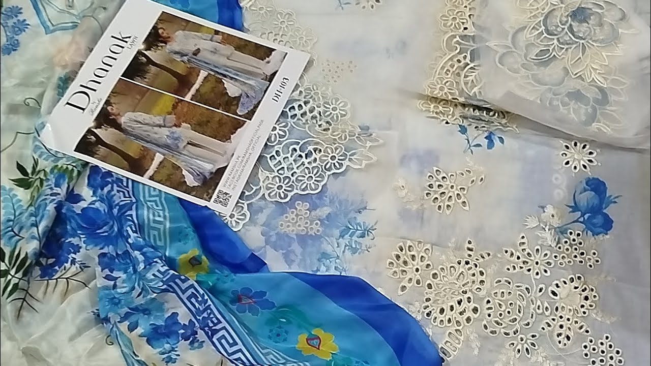 LUXURY EID ARRIVAL 💕BY RAMSHA😍BORINGWORK CHICKENKARI LAWN PRINTED SHIRT WD PATCHES🛍️🛍️🔥