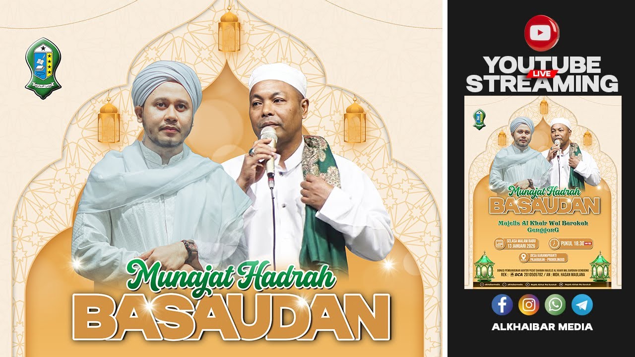 LIVE !!! MUNAJAT HADRAH BASAUDAN MAJELIS AL KHAIR WAL BAROKAH GENGGONG